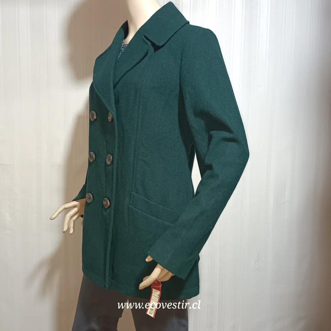 Abrigo Mujer Verde Petroleo Merona Talla L 4