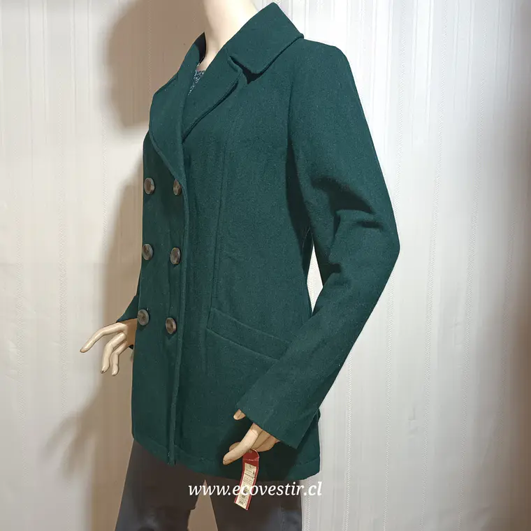Abrigo Mujer Verde Petroleo Merona Talla L 4