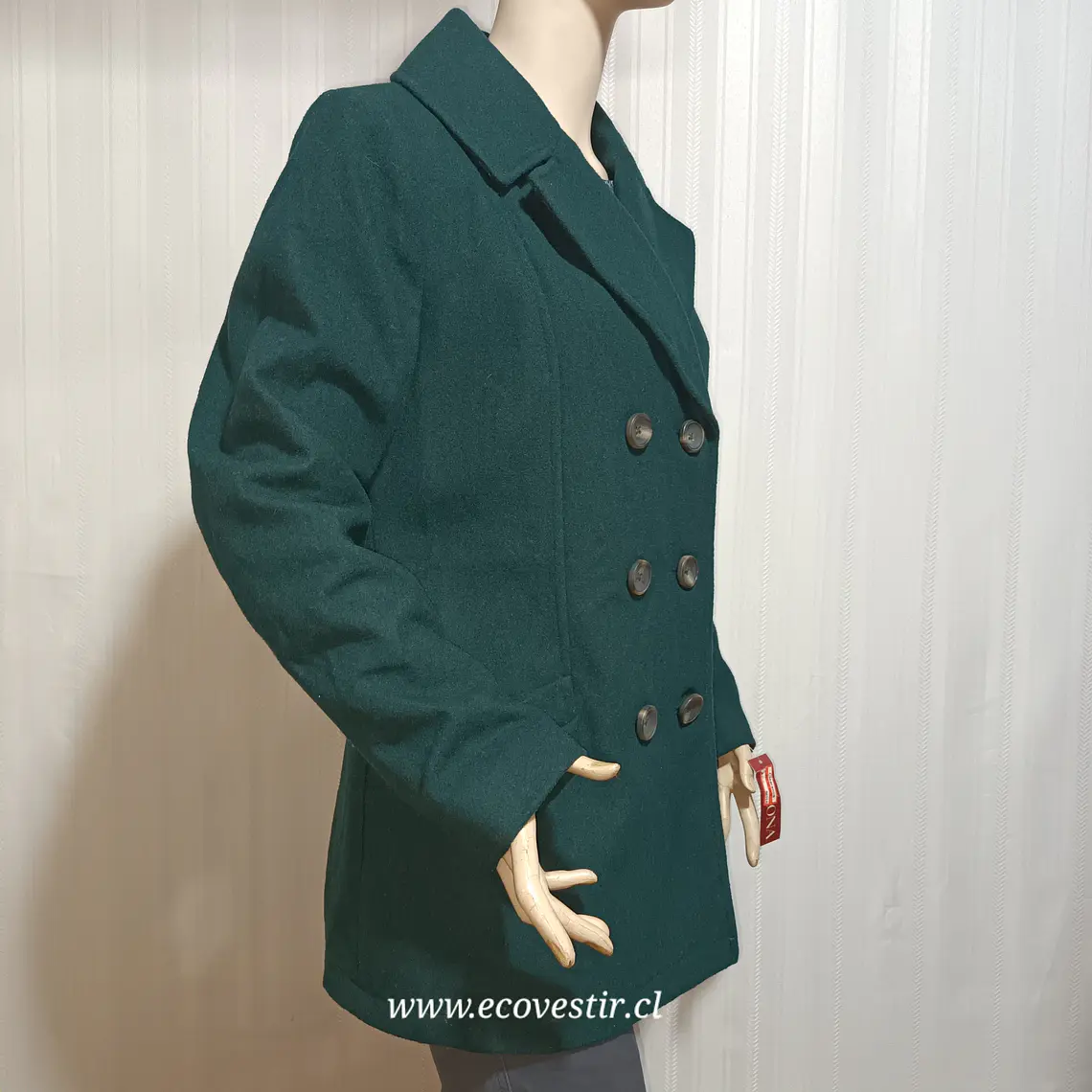 Abrigo Mujer Verde Petroleo Merona Talla L 2