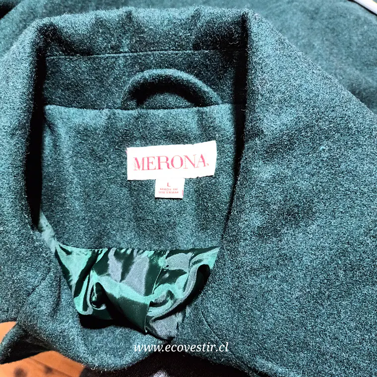 Abrigo Mujer Verde Petroleo Merona Talla L 3