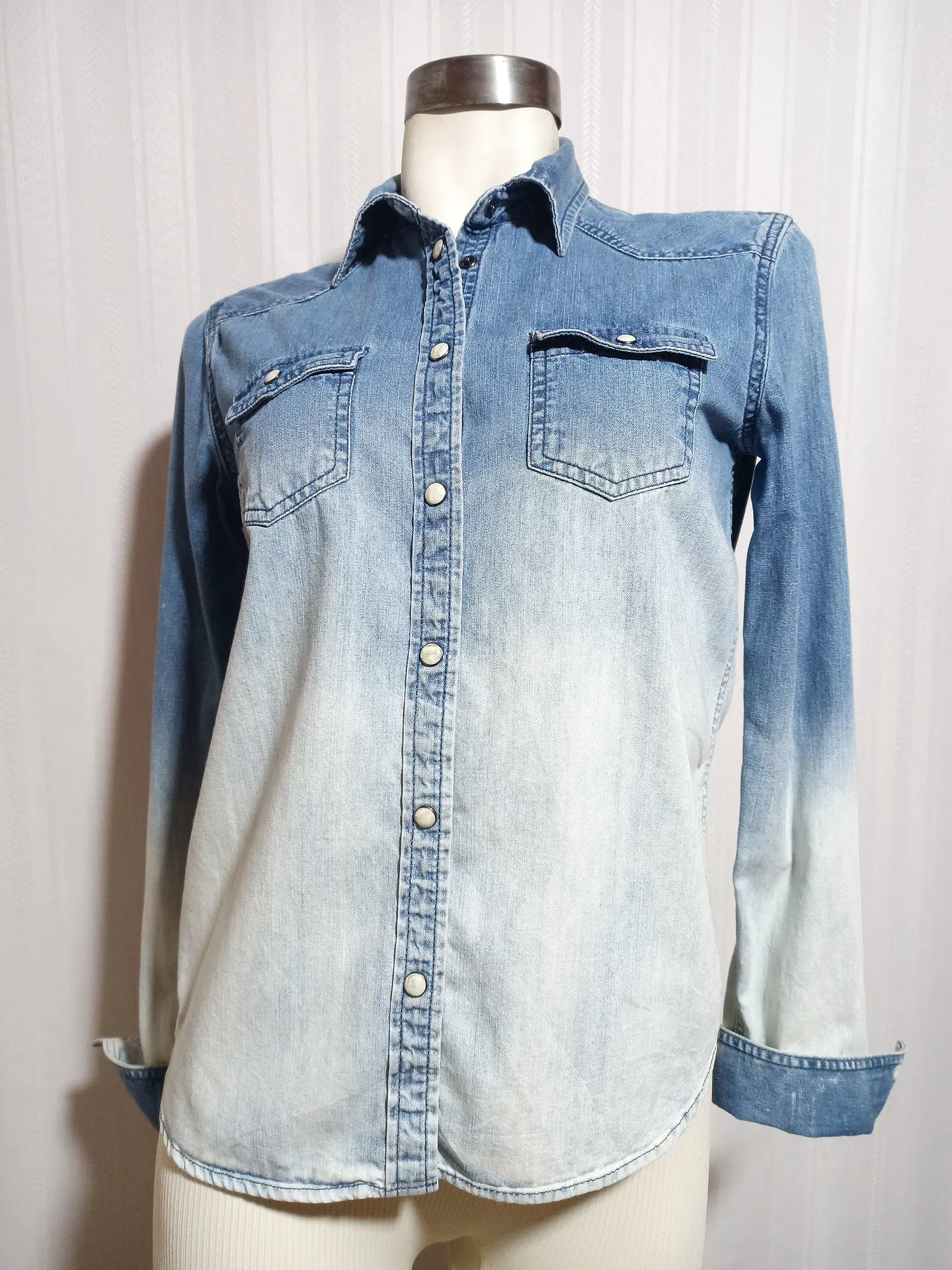BLUSA MUJER DENIM AZUL AMERICAN EAGLE TALLA S 1