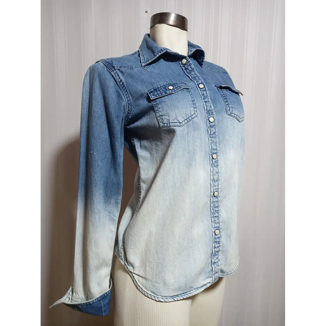 BLUSA MUJER DENIM AZUL AMERICAN EAGLE TALLA S 2