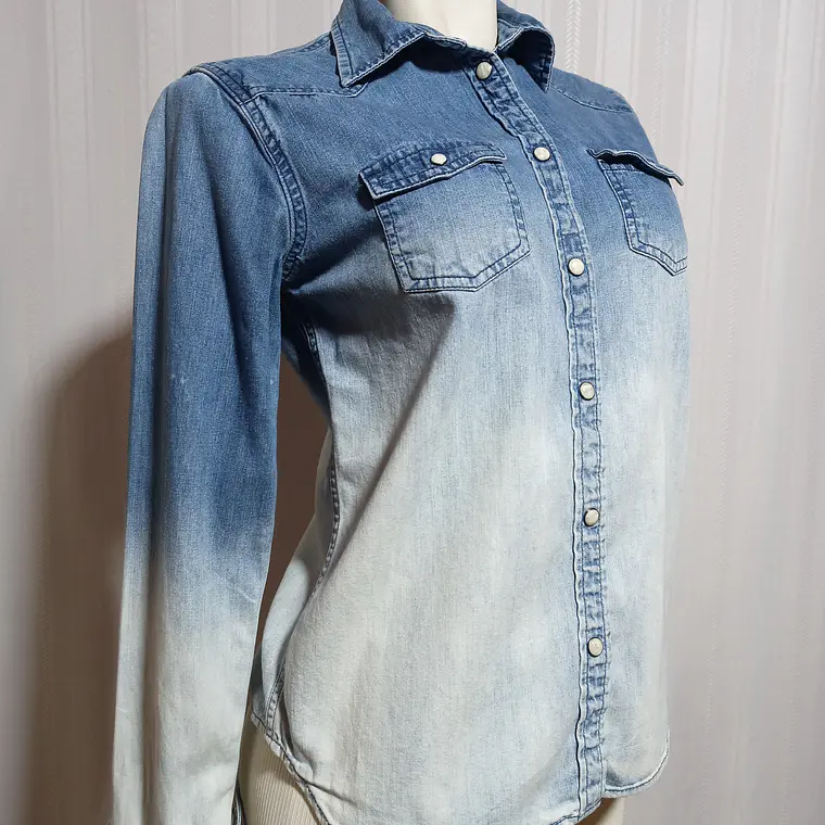 BLUSA MUJER DENIM AZUL AMERICAN EAGLE TALLA S 2