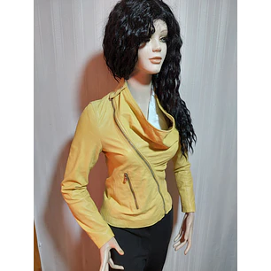 Chaqueta Cuero Genuino Barone Mujer Talla S
