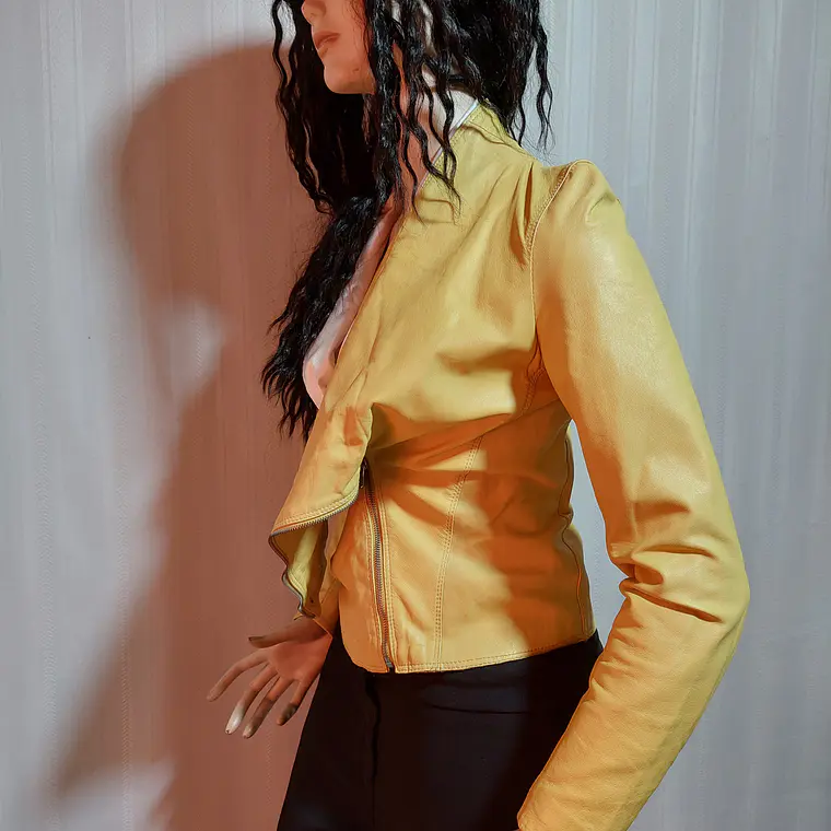 Chaqueta Cuero Genuino Barone Mujer Talla S 2