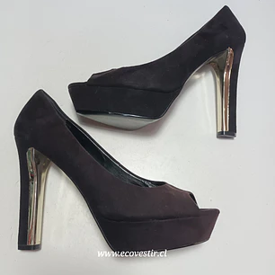 Zapato Mujer Taco Alto Mango Cafe Talla 40