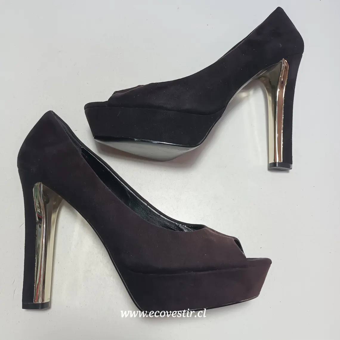 Zapato Mujer Taco Alto Mango Cafe Talla 40 1