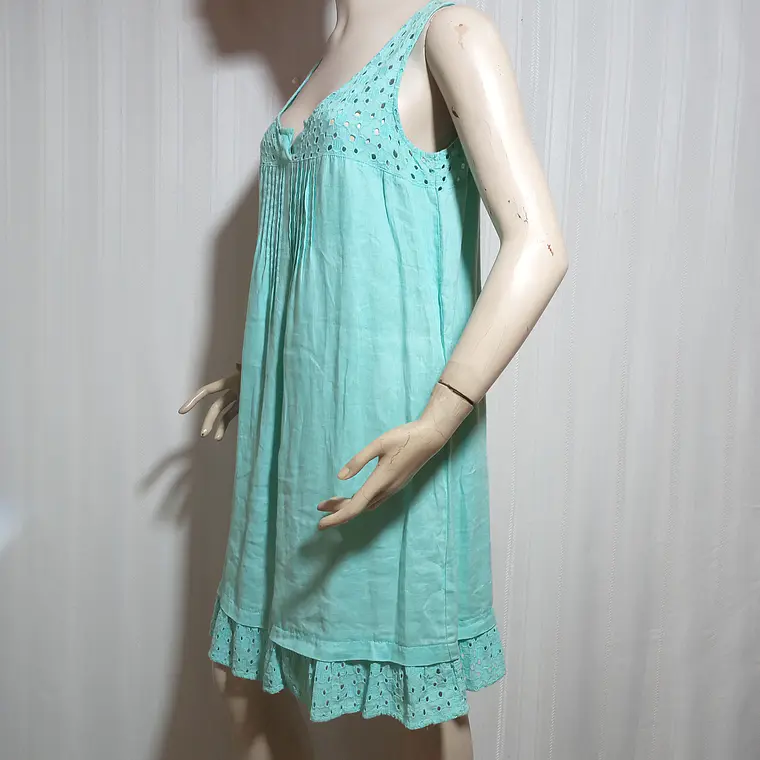 Vestido Mujer Verde Agua Flash Woman Talla M 3