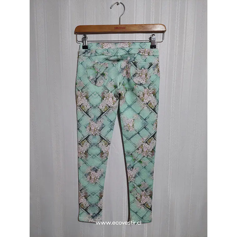 Calza Niña Floral Verde Agua Texturizada FUN & FUN Talla 8A 2