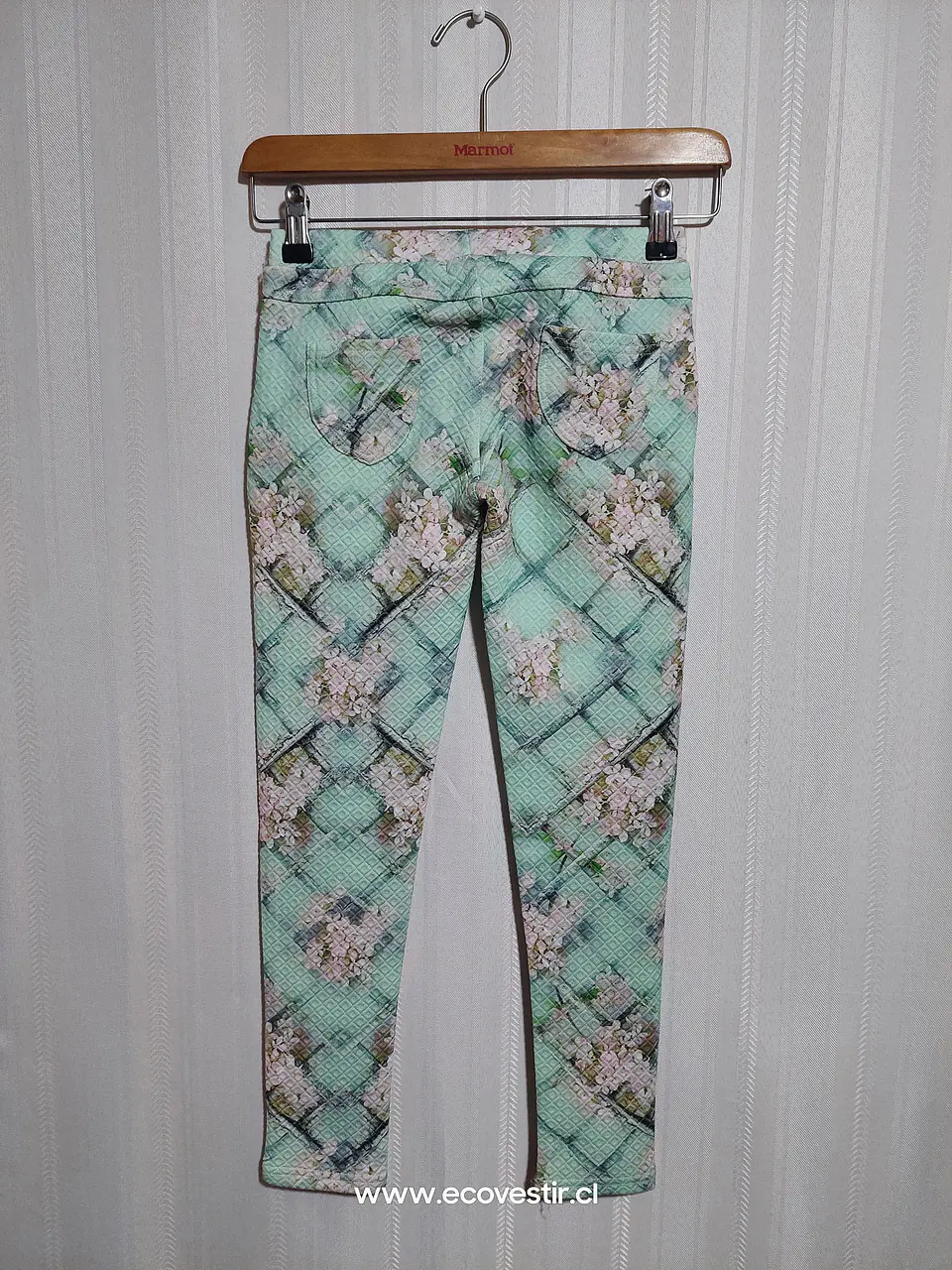 Calza Niña Floral Verde Agua Texturizada FUN & FUN Talla 8A 2