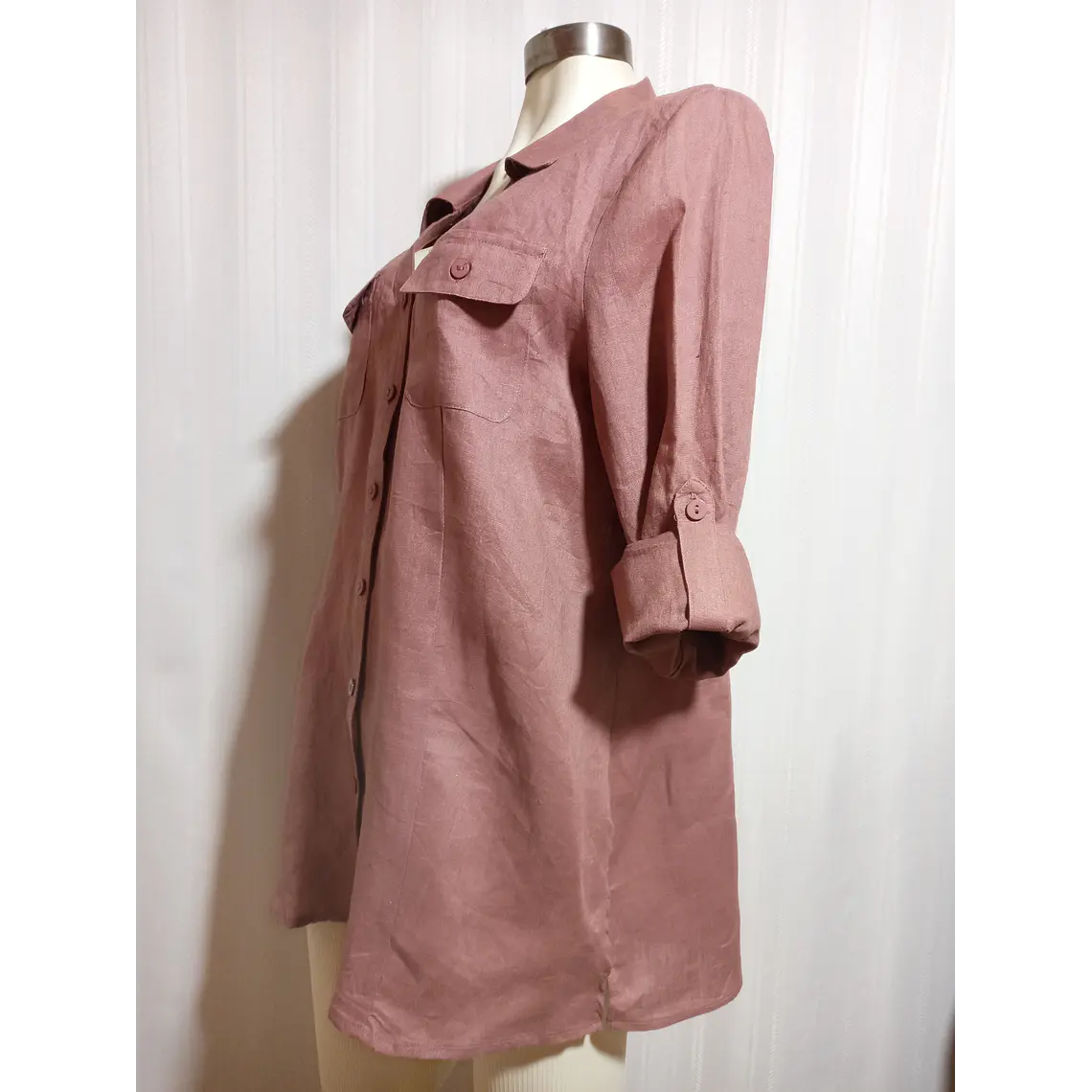 Blusa Lino Rosa Viejo Carole Little Talla XL 3