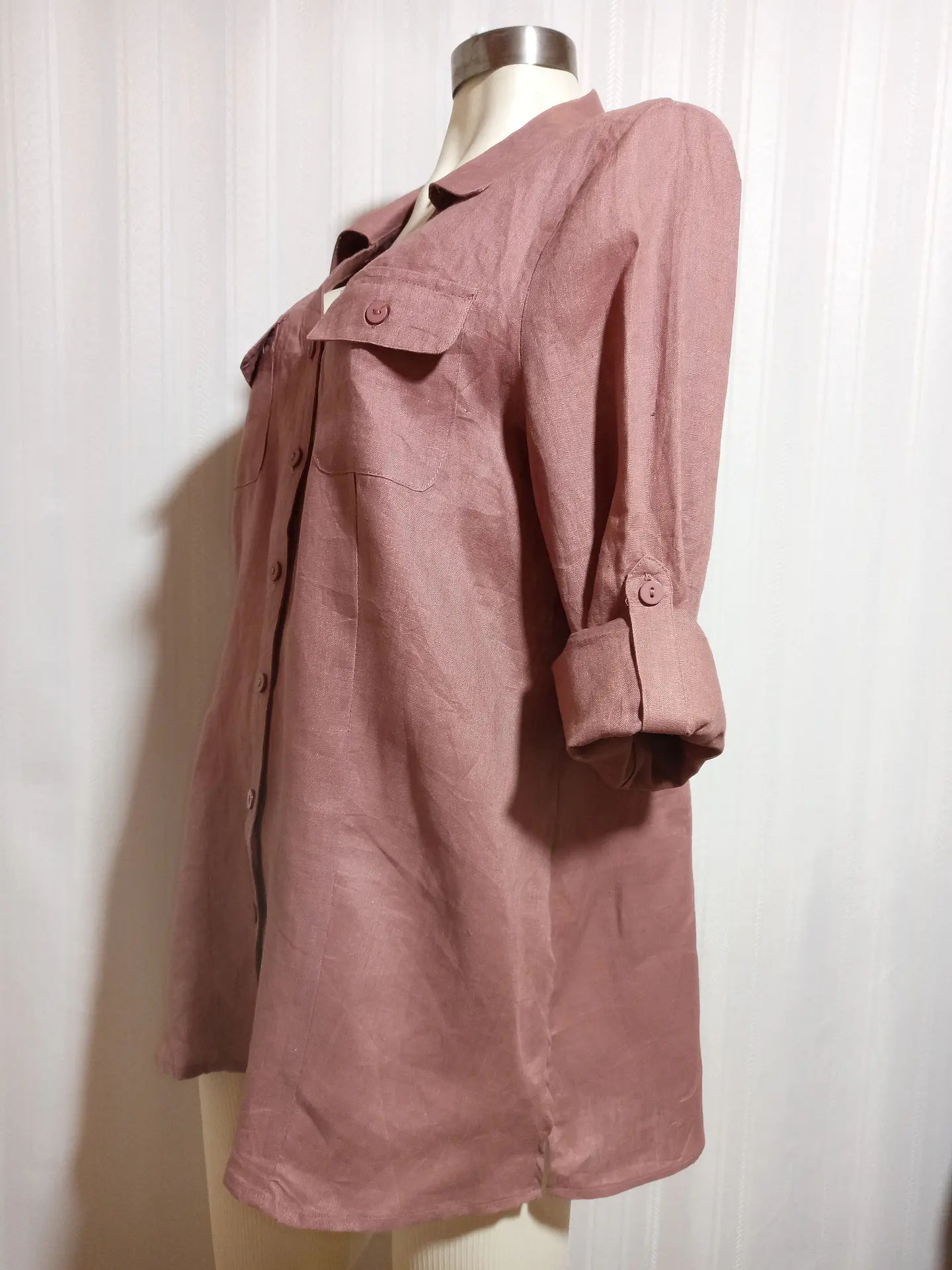Blusa Lino Rosa Viejo Carole Little Talla XL 3
