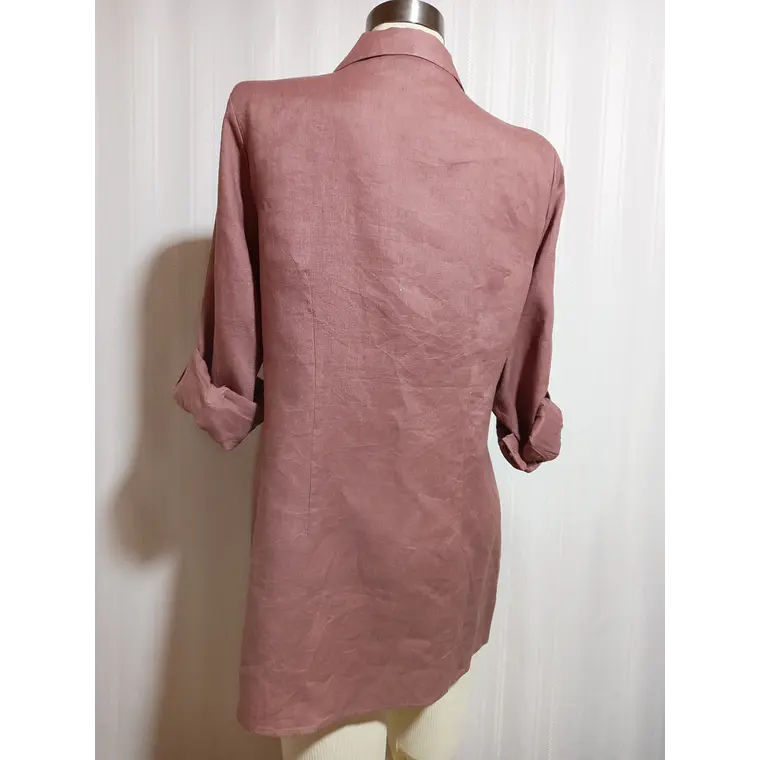 Blusa Lino Rosa Viejo Carole Little Talla XL 4