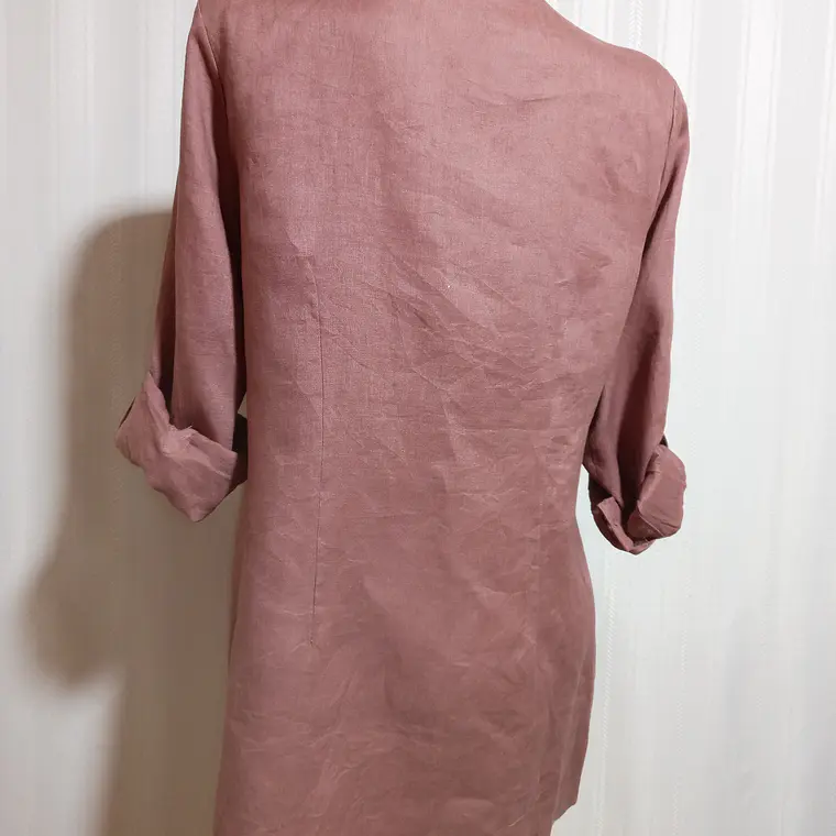 Blusa de Lino Rosa Viejo Carole Little Talla XL 4