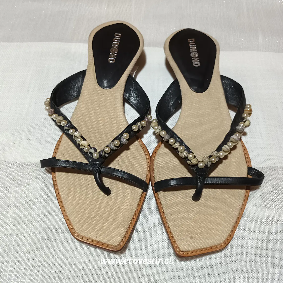 Sandalia Mujer Cuero Dumond Negro Talla 39  2