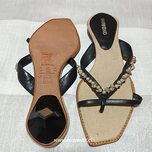 Sandalia Mujer Cuero Dumond Negro Talla 39 