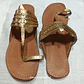 Sandalia Artesanal Mujer Cuero Dorado India Talla 39 - Miniatura 2