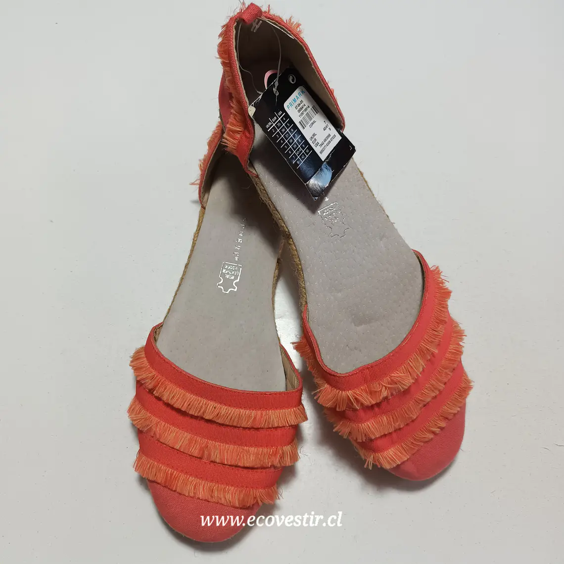 Sandalia Mujer Coral  con Flecos Talon Cuña Atmosphere Talla 40 2