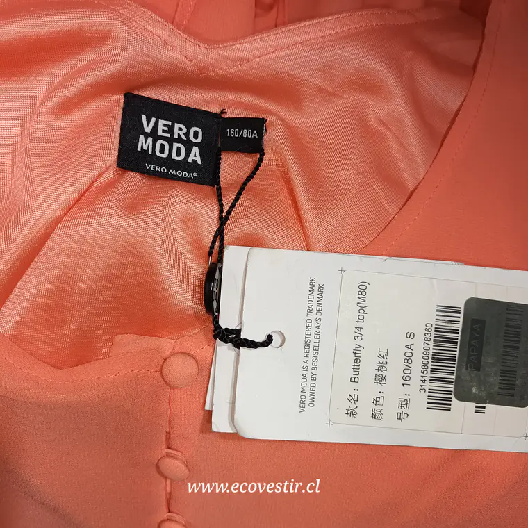 Blusa Mujer Tipo Mariposa 3/4 Top Vera Moda Talla S (160/80A) 5