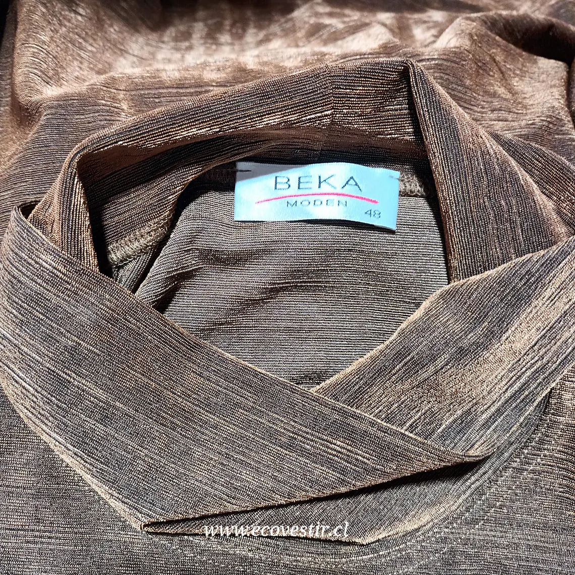 Blusa Mujer Cuello Alto Cafe Dorado Beka Talla 48 5