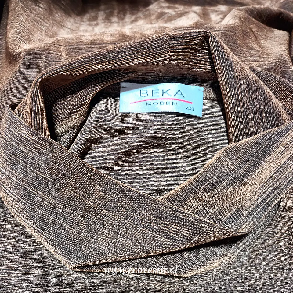 Blusa Mujer Cuello Alto Cafe Dorado Beka Talla 48 5