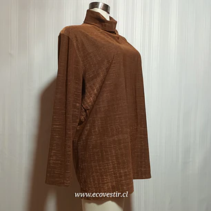 Blusa Mujer Cuello Alto Cafe Dorado Beka Talla 48