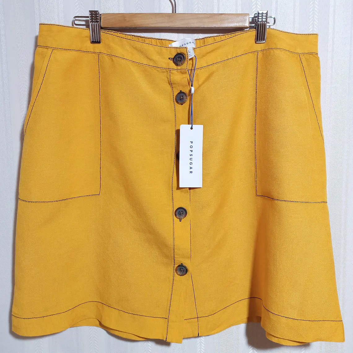 Falda Mujer Mostaza Popsugar Talla XL 1