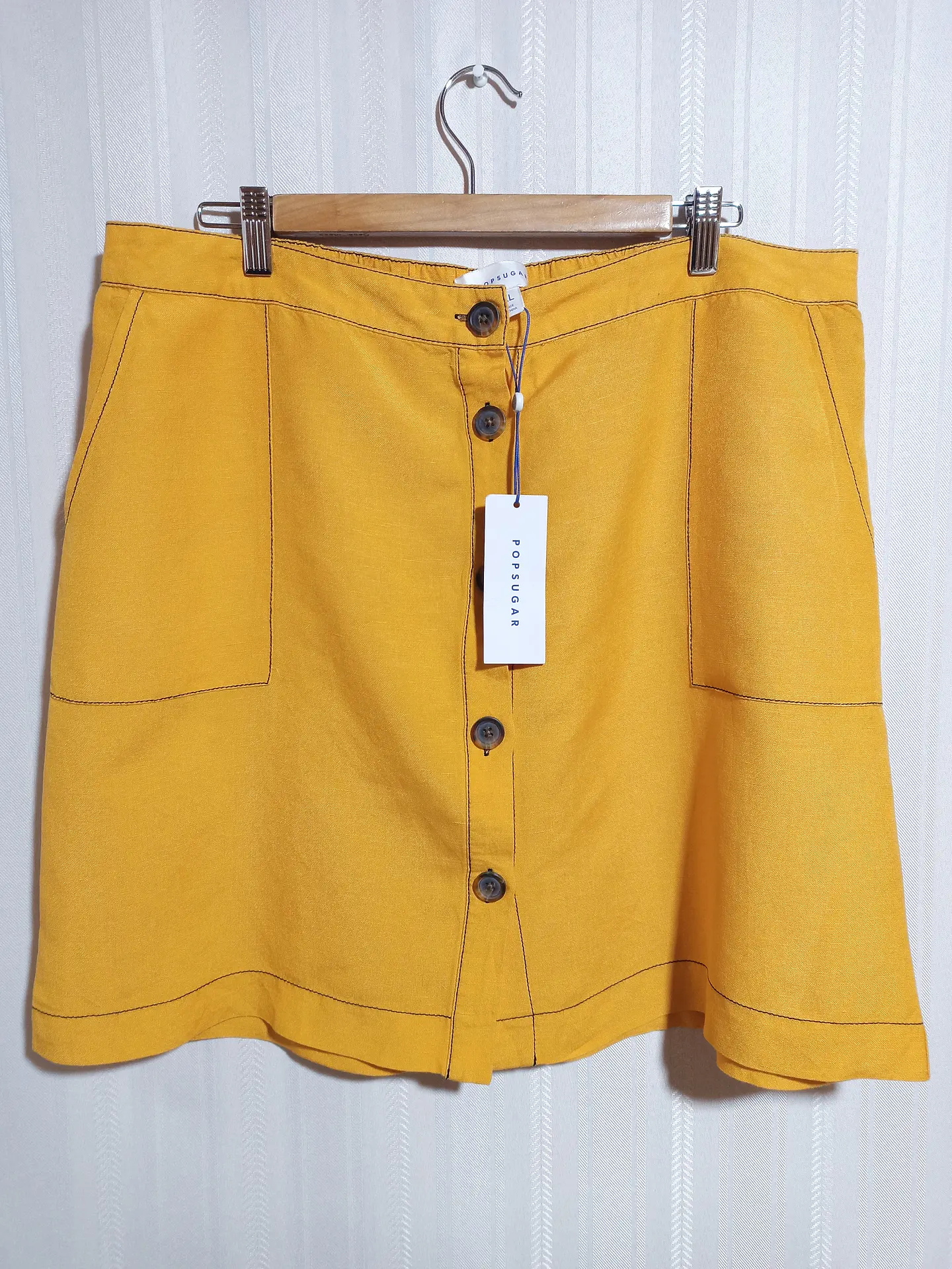 Falda Mujer Mostaza Popsugar Talla XL 1