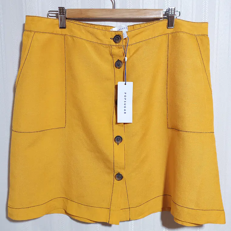 Falda Mujer Mostaza Popsugar Talla XL 1
