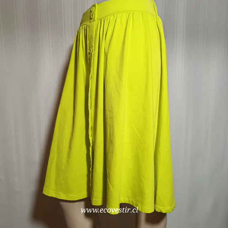 Falda Midi Verde Lima -Botones | Ecovestir 3