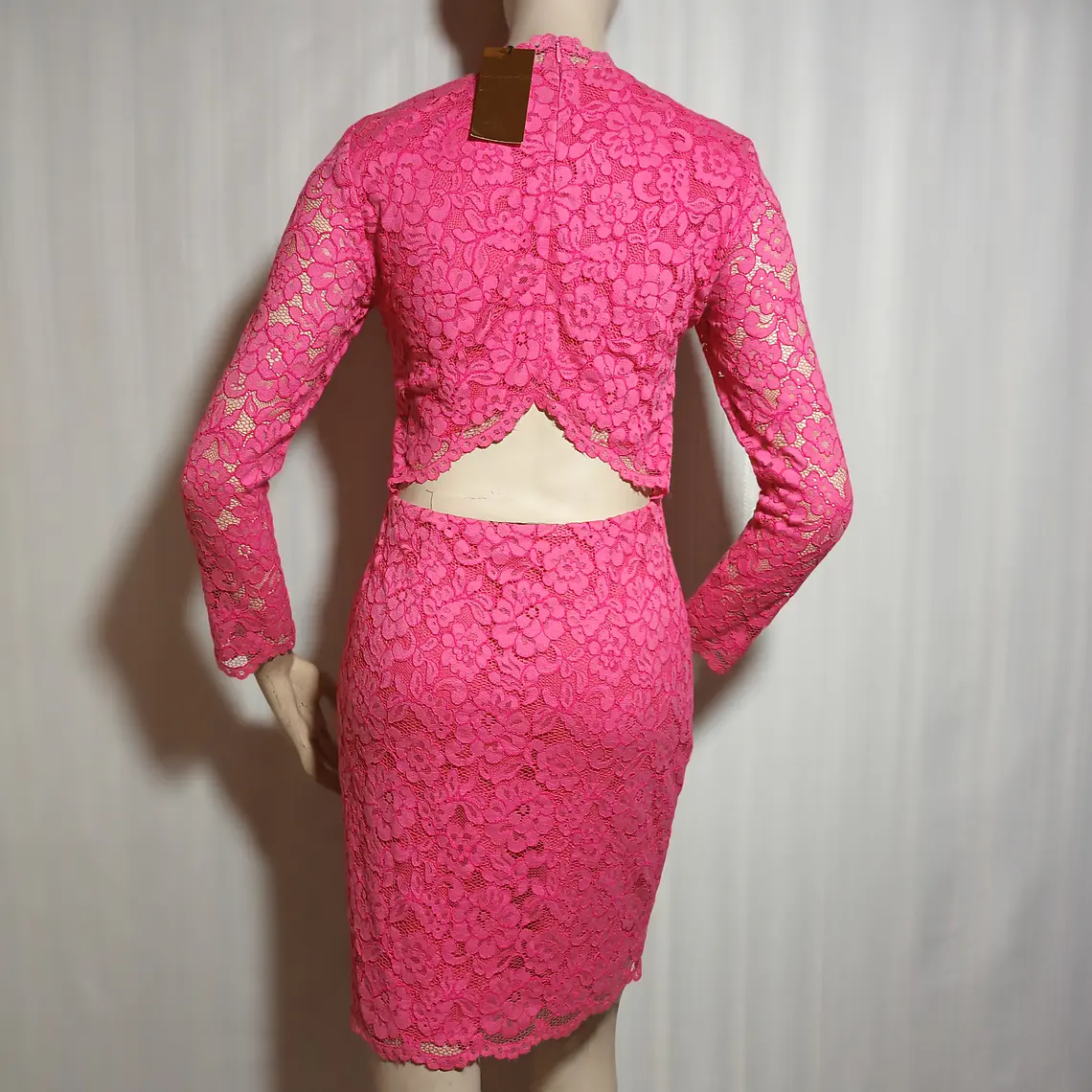 Vestido Mujer Encaje Fucsia H&M Talla 36 4