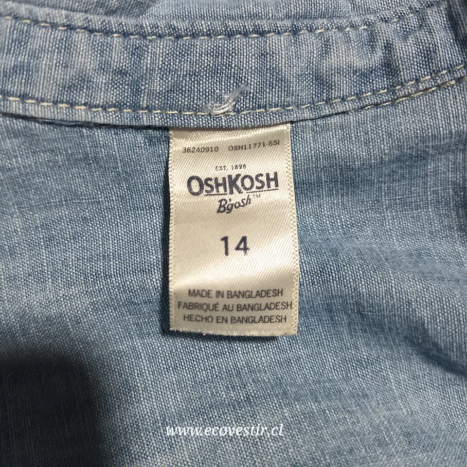 Blusa Niña Denim Azul Oshkosh Talla 14 5
