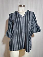 Blusa Mujer Negra con Rayas Gris Madison Hudson Talla 3X - Miniatura 3