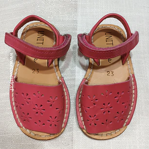 Sandalia Niña Cuero UNIT shoes Rosa Fucsia Talla 23