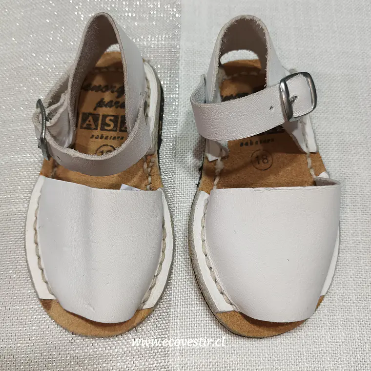 Sandalia Niño Cuero Casas Blanco Talla 18 1