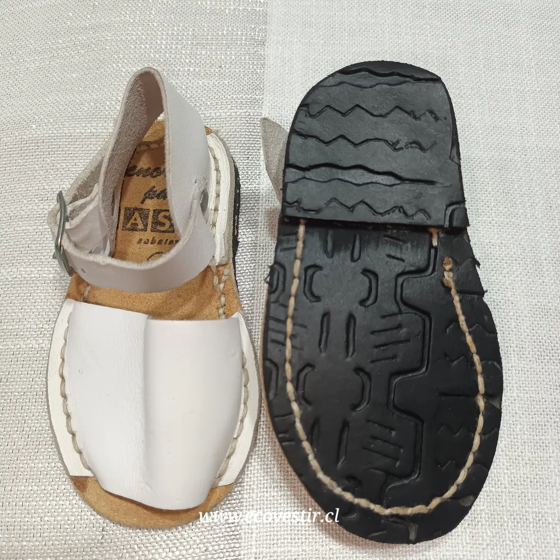 Sandalia Niño Cuero Casas Blanco Talla 18 3