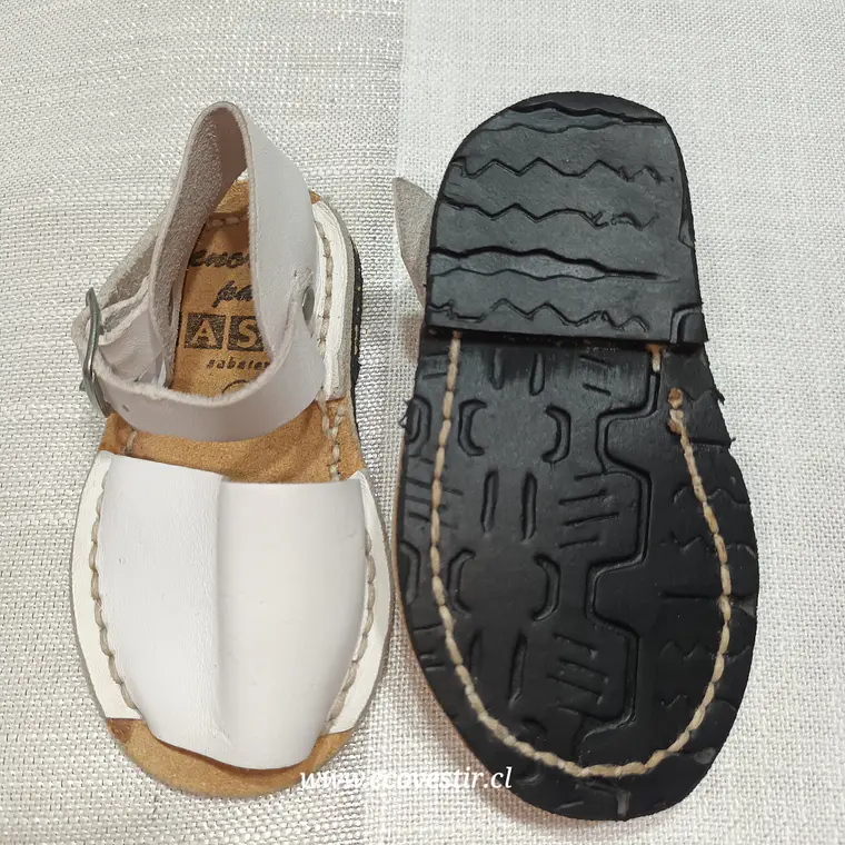 Sandalia Niño Cuero Casas Blanco Talla 18 3
