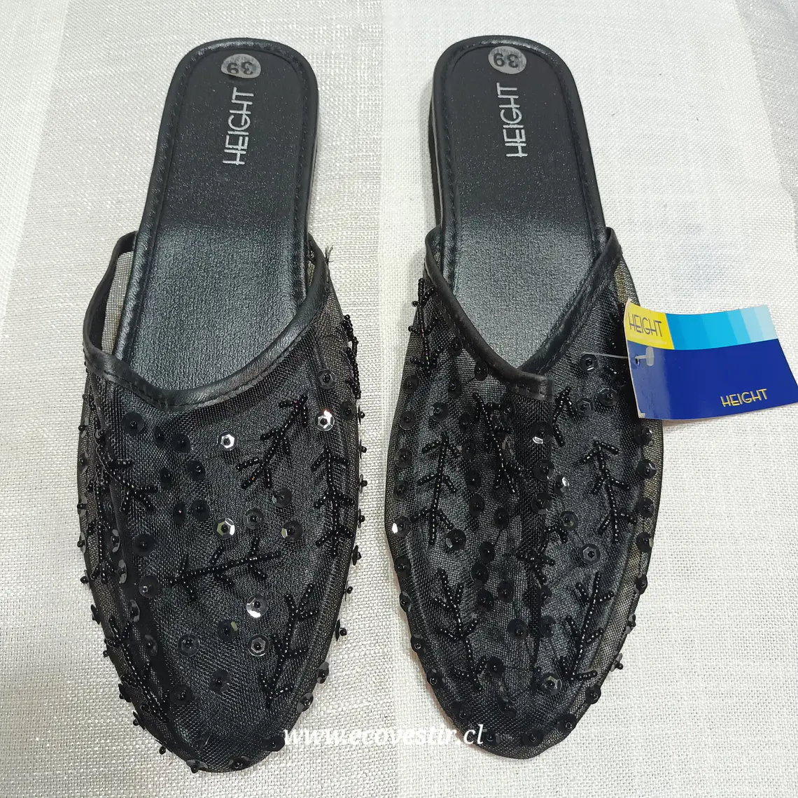 Babucha Mujer Negro de Malla con Lentejuelas HEIGTH Talla 39 1