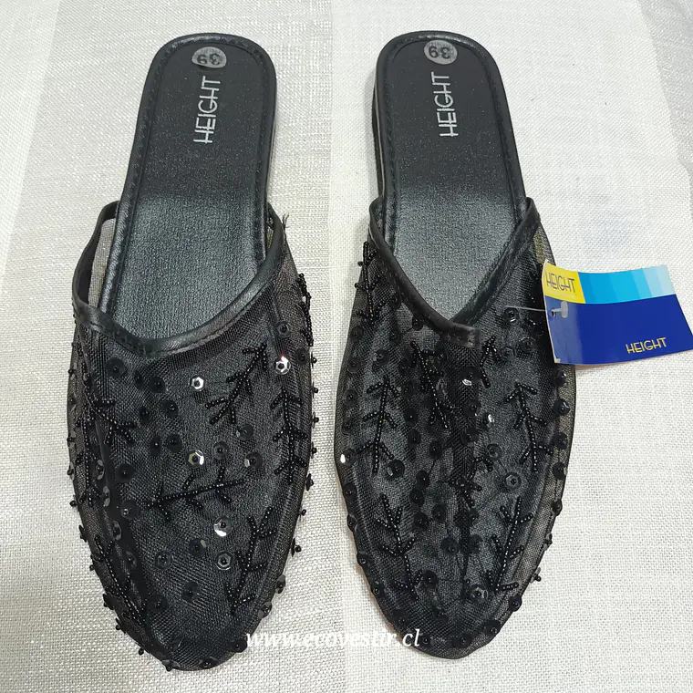 Babucha Mujer Negro de Malla con Lentejuelas HEIGTH Talla 39 1
