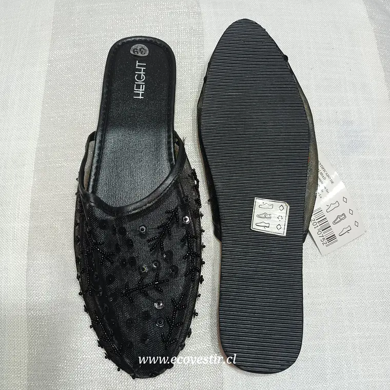 Babucha Mujer Negro de Malla con Lentejuelas HEIGTH Talla 39 2