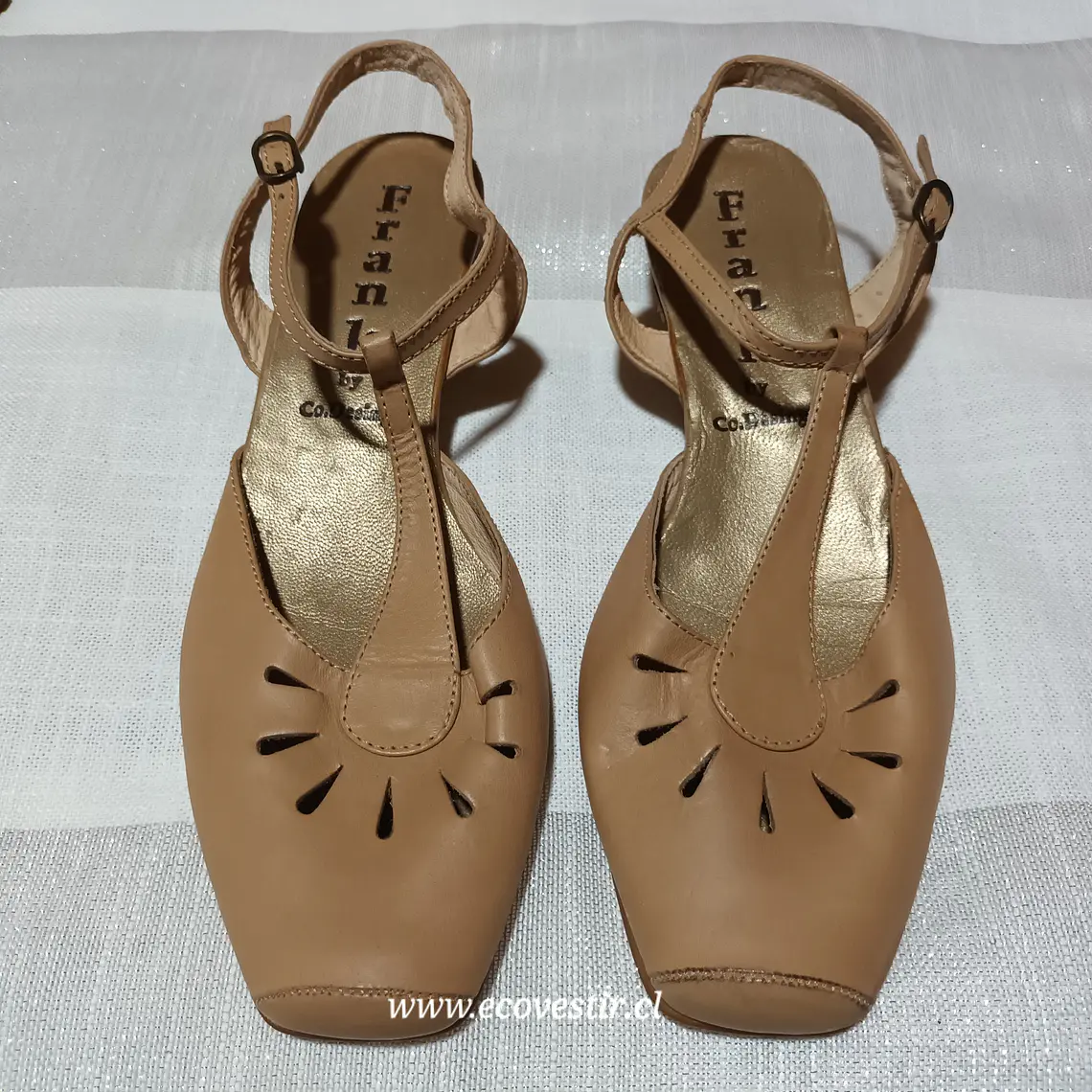 Sandalia Mujer Cuero Café Frank & Co Desing Talla 38 1