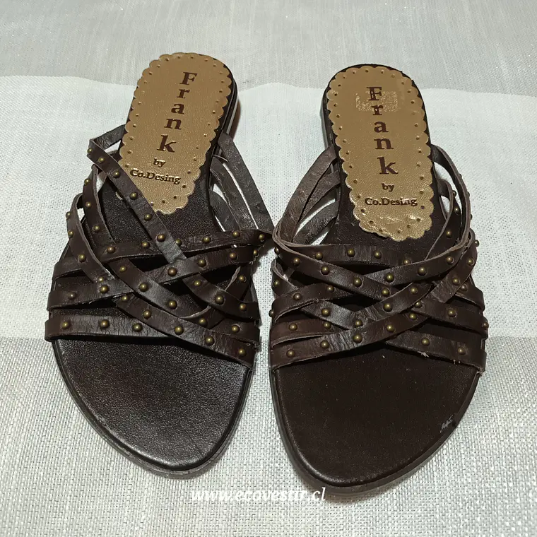Sandalia Mujer Cuero Frank by Co Desing Cafe Talla 35 1