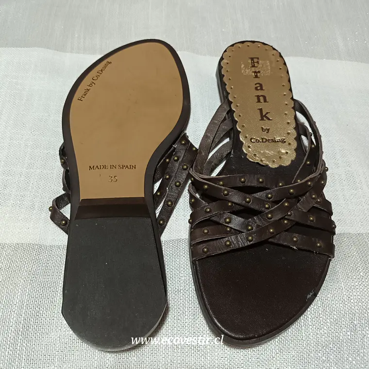 Sandalia Mujer Cuero Frank by Co Desing Cafe Talla 35 2