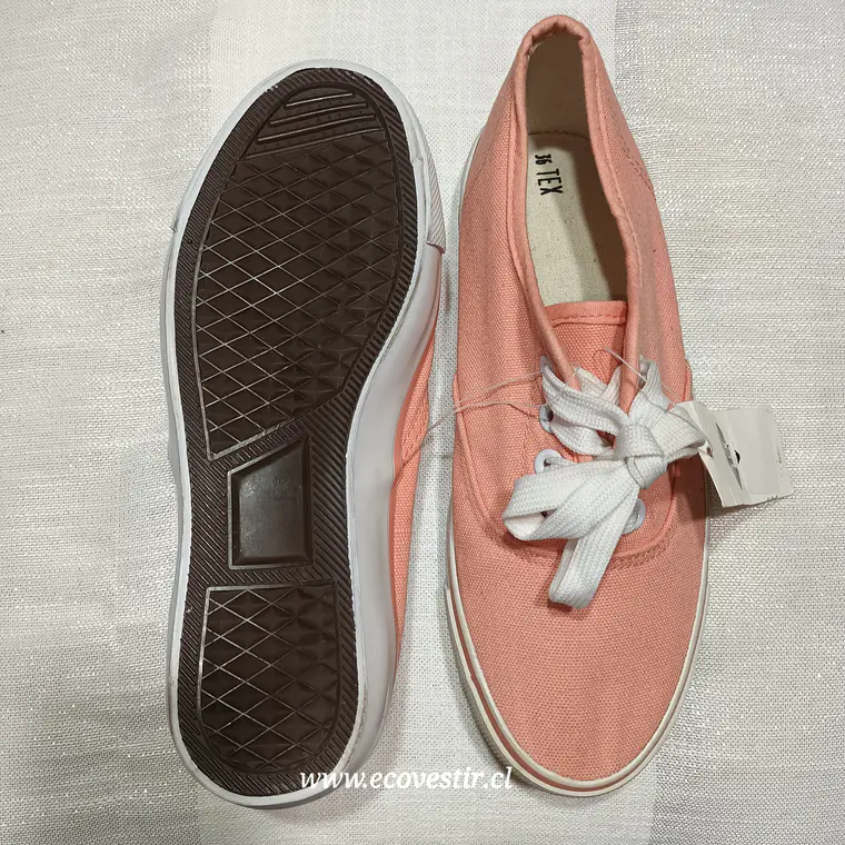 Zapatilla Mujer Lona Rosado Salmón Tex Talla 36 2