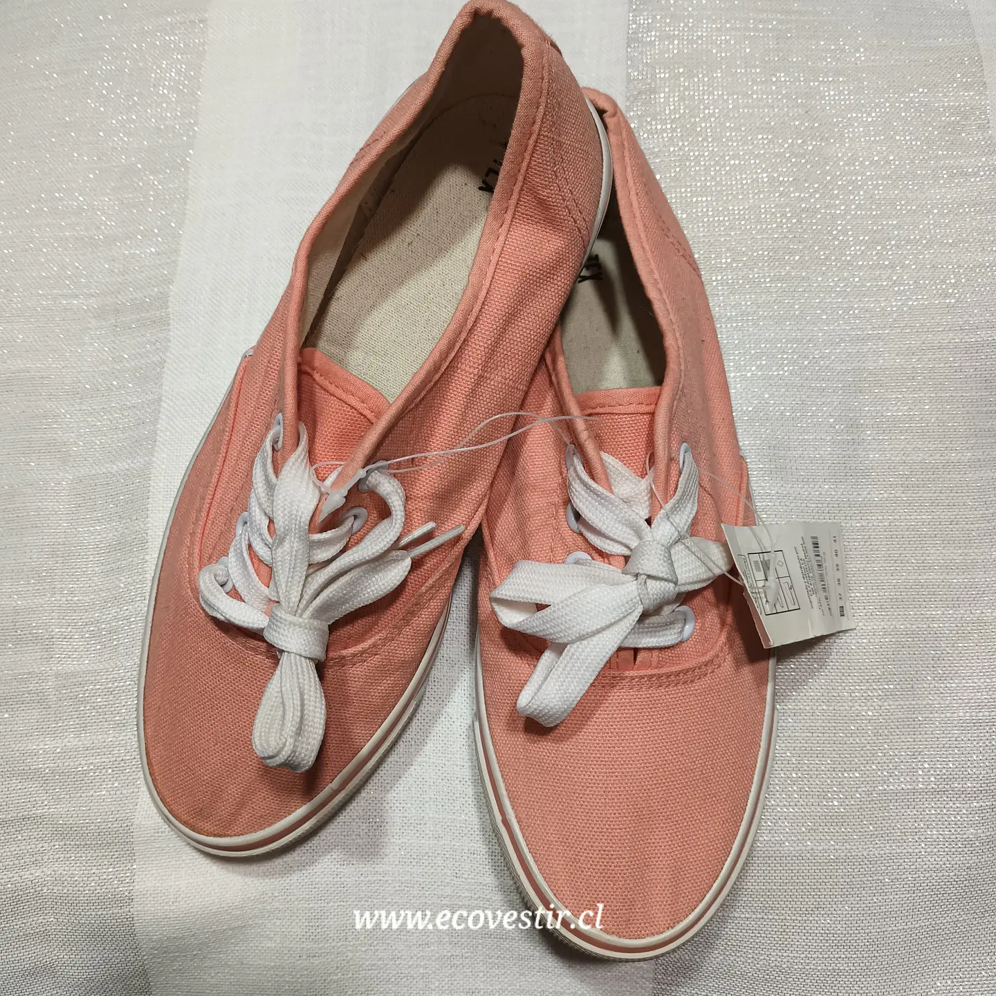 Zapatilla Mujer Lona Rosado Salmón Tex Talla 36 4