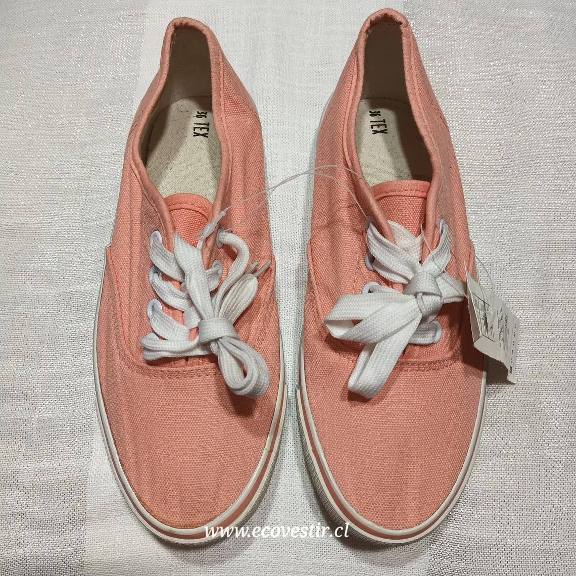 Zapatilla Mujer Lona Rosado Salmón Tex Talla 36 1
