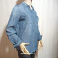 Blusa Mujer Denim  Express Azul Talla S - Miniatura 2