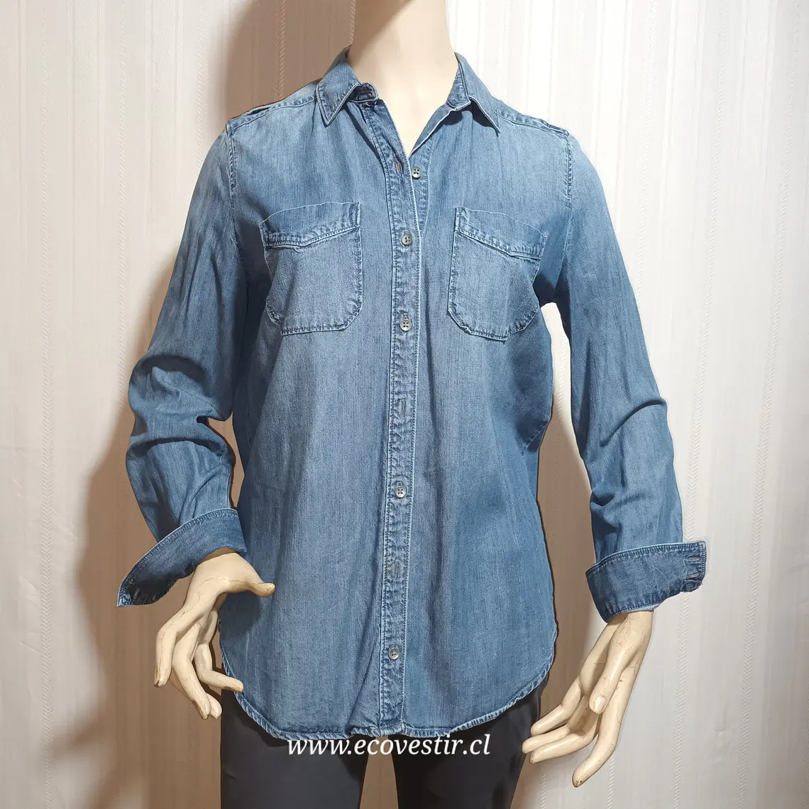 Blusa Mujer Denim  Express Azul Talla S 1