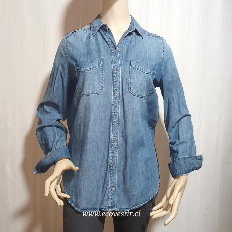 Blusa Mujer Denim  Express Azul Talla S 1