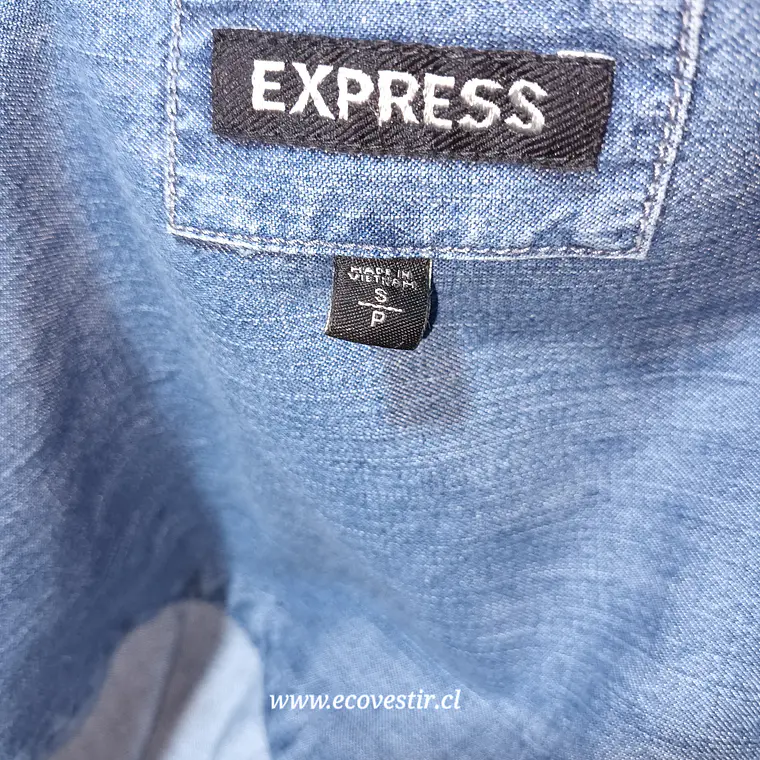 Blusa Mujer Denim  Express Azul Talla S 5